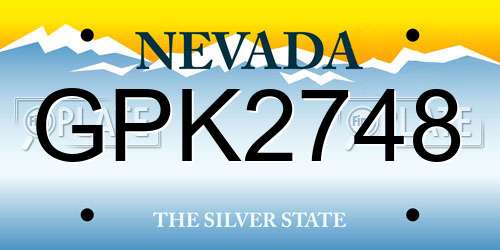 GPK2748 Nevada License Plate