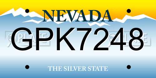 GPK7248 Nevada License Plate