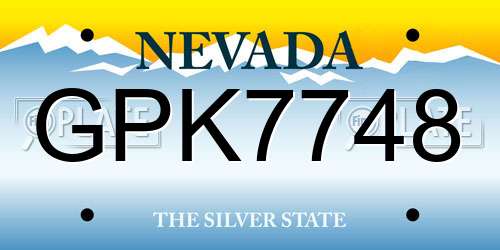 GPK7748 Nevada License Plate