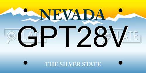 GPT28V Nevada License Plate