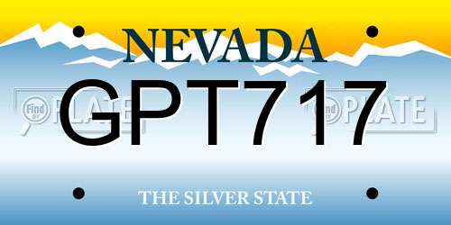 GPT717 Nevada License Plate