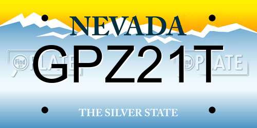 GPZ21T Nevada License Plate