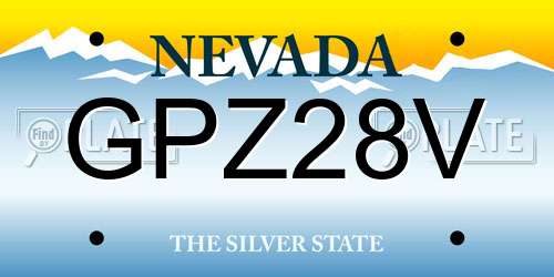 GPZ28V Nevada License Plate