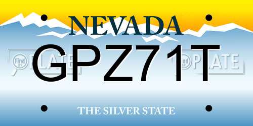 GPZ71T Nevada License Plate