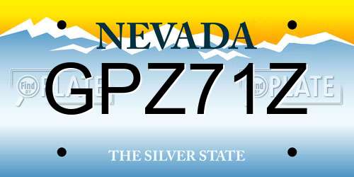 GPZ71Z Nevada License Plate