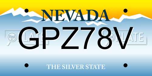 GPZ78V Nevada License Plate