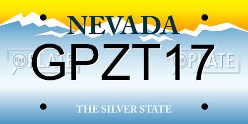 GPZT17 Nevada License Plate