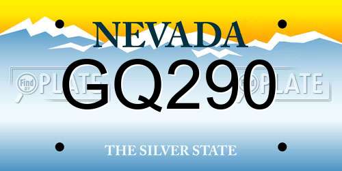 GQ290 Nevada License Plate
