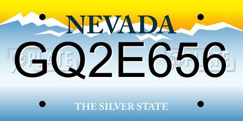 GQ2E656 Nevada License Plate