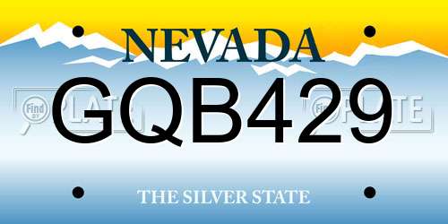 GQB429 Nevada License Plate