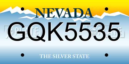 GQK5535 Nevada License Plate
