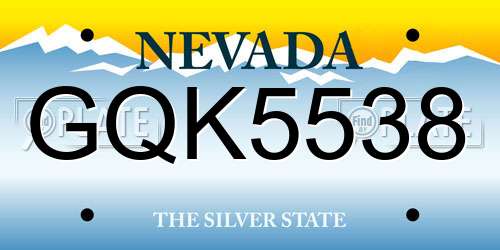 GQK5538 Nevada License Plate