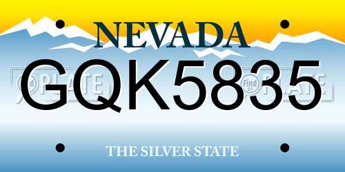 GQK5835 Nevada License Plate