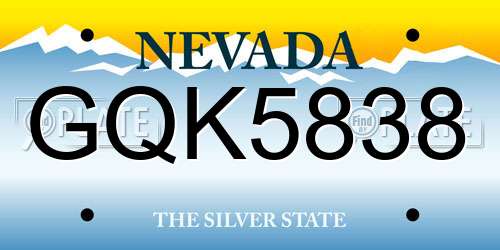 GQK5838 Nevada License Plate
