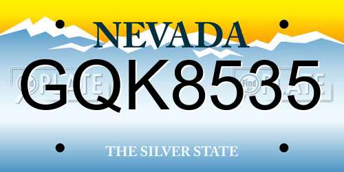 GQK8535 Nevada License Plate