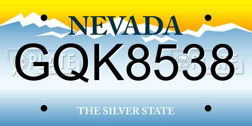 GQK8538 Nevada License Plate