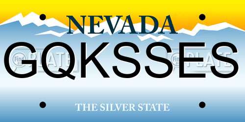 GQKSSES Nevada License Plate