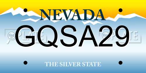 GQSA29 Nevada License Plate