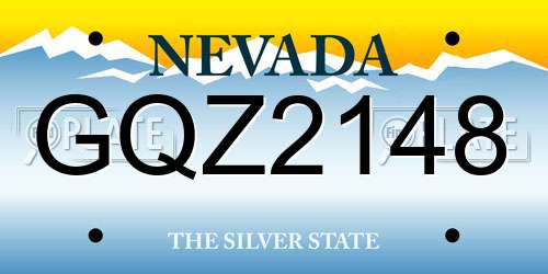 GQZ2148 Nevada License Plate