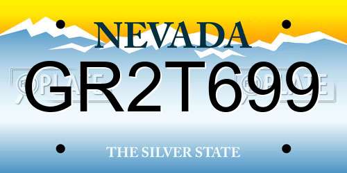 GR2T699 Nevada License Plate