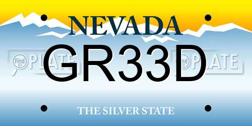 GR33D Nevada License Plate