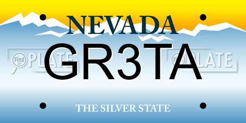 GR3TA Nevada License Plate