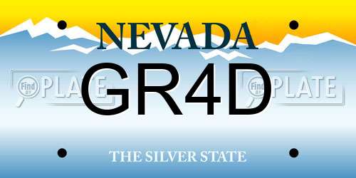 GR4D Nevada License Plate