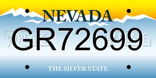 GR72699 Nevada License Plate