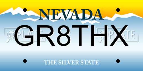 GR8THX Nevada License Plate