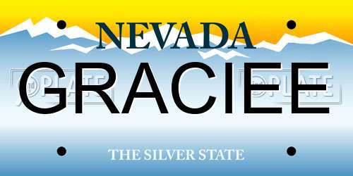 GRACIEE Nevada License Plate