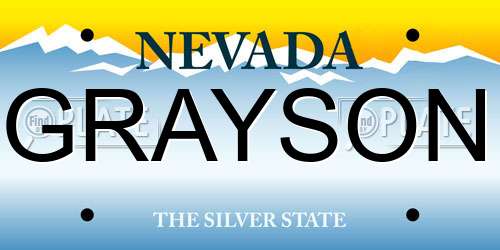 GRAYSON Nevada License Plate
