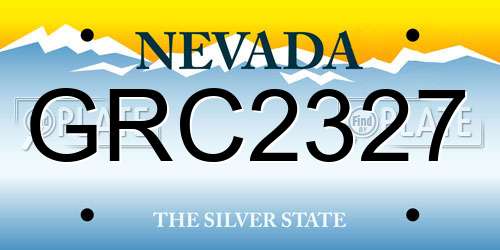 GRC2327 Nevada License Plate