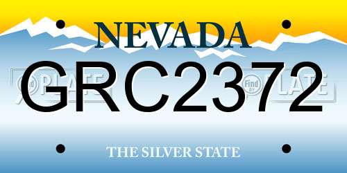 GRC2372 Nevada License Plate
