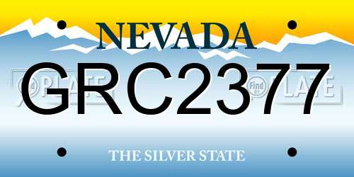GRC2377 Nevada License Plate