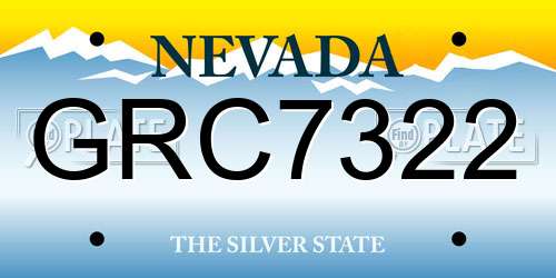 GRC7322 Nevada License Plate