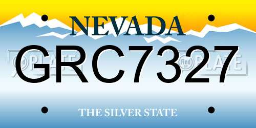 GRC7327 Nevada License Plate