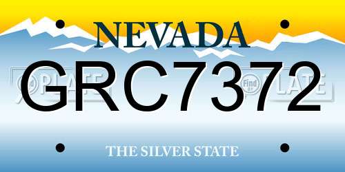 GRC7372 Nevada License Plate