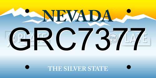 GRC7377 Nevada License Plate
