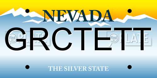GRCTETT Nevada License Plate