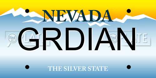 GRDIAN Nevada License Plate