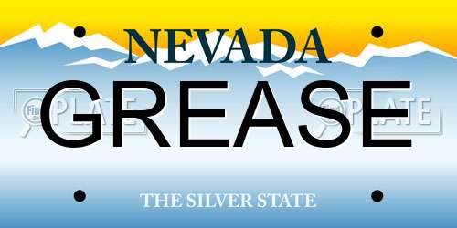 GREASE Nevada License Plate