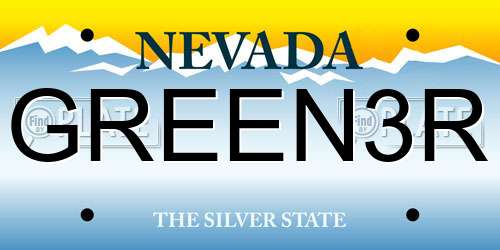 GREEN3R Nevada License Plate