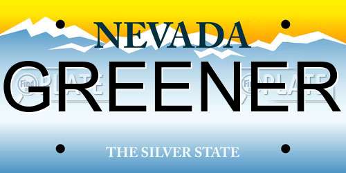 GREENER Nevada License Plate