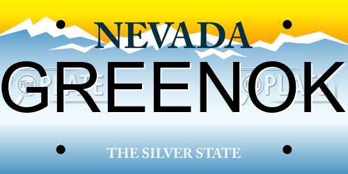 GREENOK Nevada License Plate
