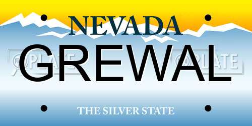 GREWAL Nevada License Plate