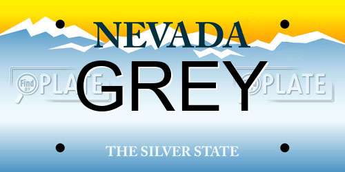 GREY Nevada License Plate