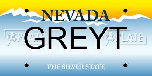GREYT Nevada License Plate