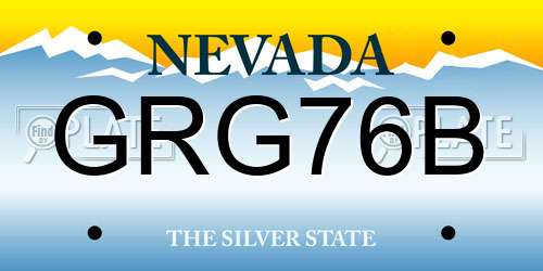 GRG76B Nevada License Plate