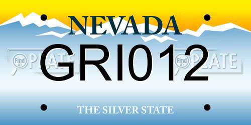 GRI012 Nevada License Plate