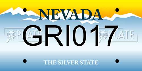 GRI017 Nevada License Plate